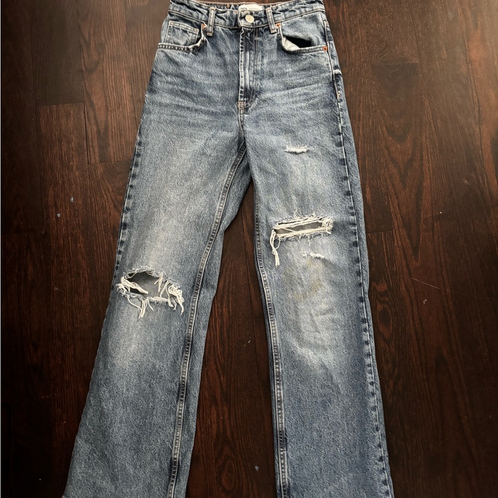 Straight Leg Jeans with Vintage